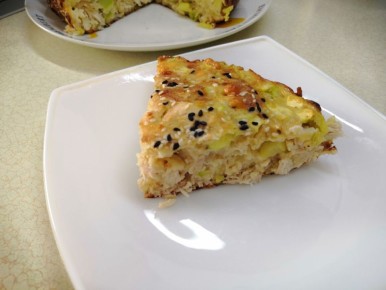 Овощная симфония: заливной пирог с кабачками и курицей