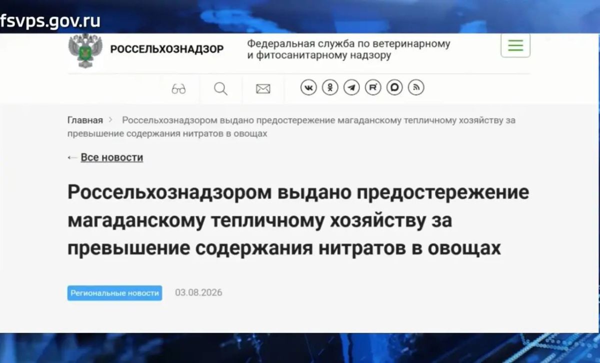 «Тепличный комплекс «Агро Инвест» получил предостережение от Россельхознадзора