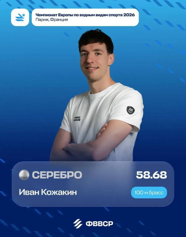 Пловец Иван Кожакин завоевал серебро на чемпионате Европы Пловец Иван Кожакин завоевал серебро на чемпионате Европы