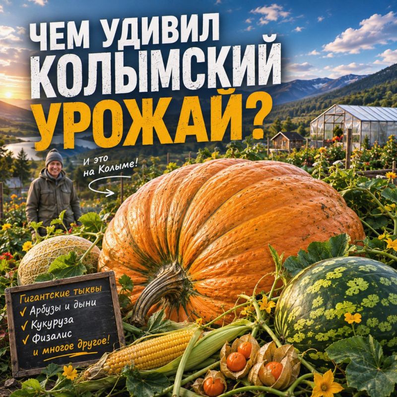 Возможно, вас это удивит, но на Колыме успешно выращивают не только дыни, арбузы, гигантские тыквы, но и кукурузу
