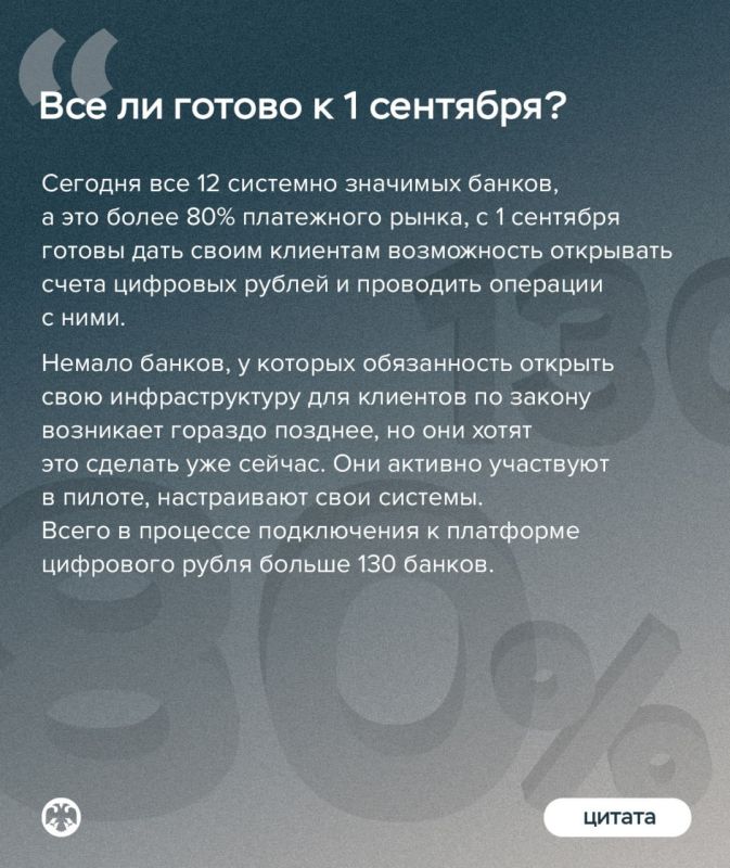 Как начать пользоваться цифровым рублем осенью, есть ли лимиты по переводам и чем новая форма рубля отличается от безналичной – рассказала директор Департамента национальной платежной системы Банка России Алла Бакина в... Как начать пользоваться цифровым рублем осенью, есть ли лимиты по переводам и чем новая форма рубля отличается от безналичной – рассказала директор Департамента национальной платежной системы Банка России Алла Бакина в...