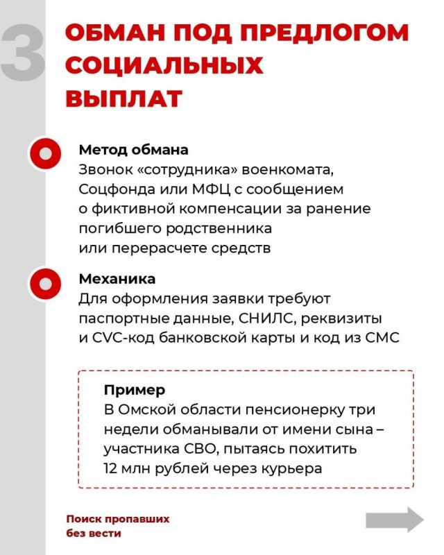 Памятка: как участникам СВО и членам их семей не стать жертвами мошенников Памятка: как участникам СВО и членам их семей не стать жертвами мошенников